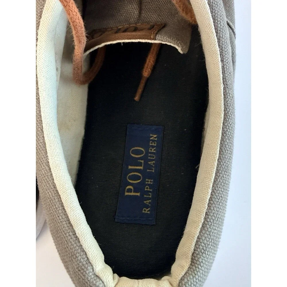 Polo Ralph Lauren Mens ForestMont 2 Low Top Canvas Trainers Soft Grey Size 13 D